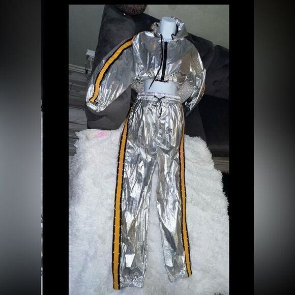 LF Brand Metallic Jumpsuit Set-One of a Kind - Picture 9 of 12